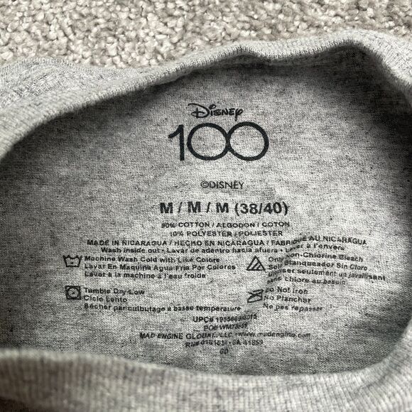 Disney Mickey Mouse Graphic T-Shirt Women Medium Gray Crew Neck Short Sleeve Tee - Picture 4 of 8